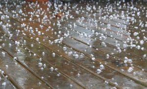 hail on porch