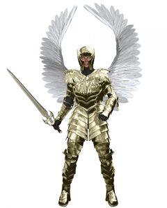 archangel michael in golden armour sized